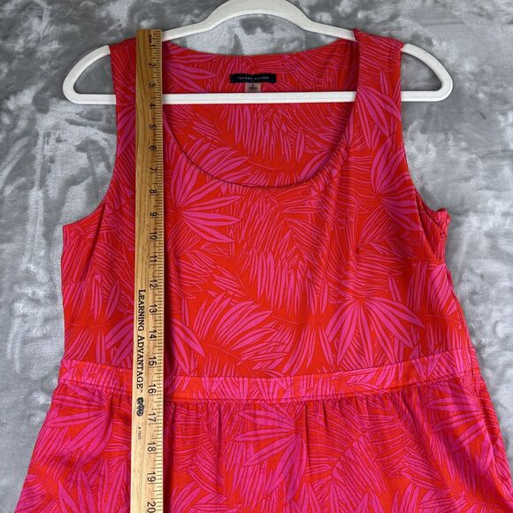 Tommy Hilfiger‎ Tropical Maxi Dress Size 8 Red Magenta Sleeveless Tiered (0721) - Picture 12 of 13